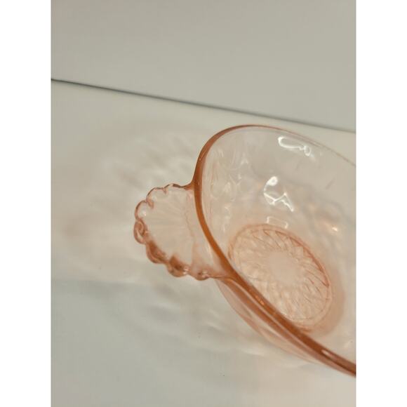 Vintage Pink Depression Glass Thumbprint Bowls Ice Cream Snack Collectible RARE - Picture 4 of 10